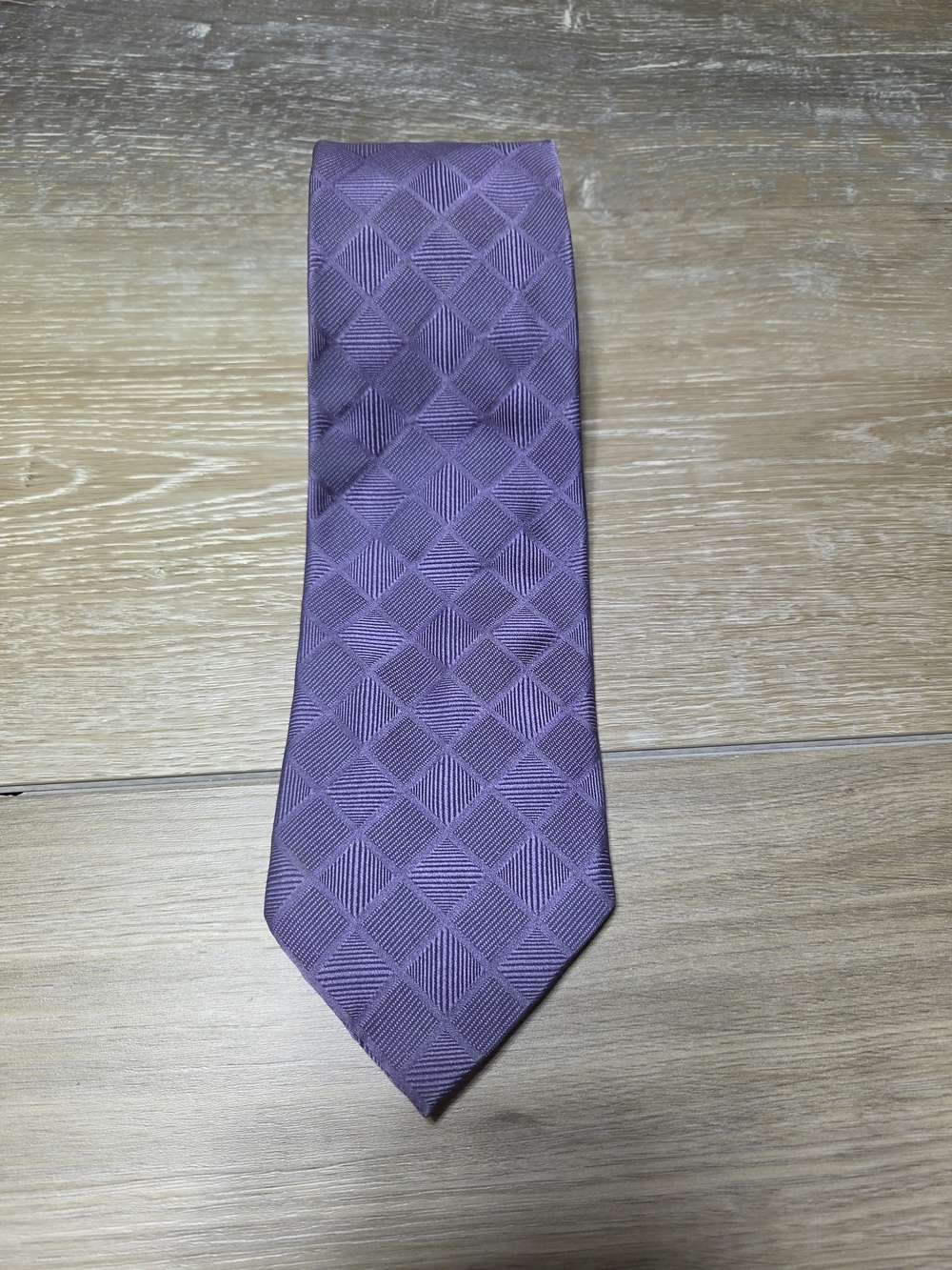 Villa Bolgheri Men's Purple Geometric Textured Neck Tie